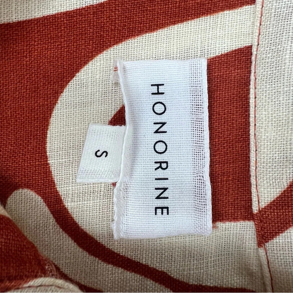 NWT Honorine Casey Printed Button Down Shirt Orange Size S - Picture 4 of 4